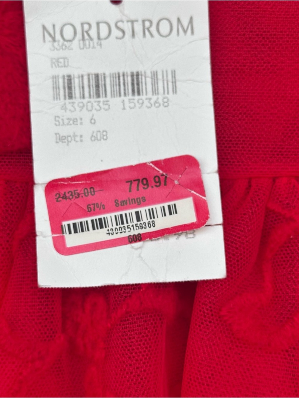 Simone Rocha Red Floral Tulle Midi Skirt Uk 6 Sheer Embroidered Made In Italy - Picture 15 of 15